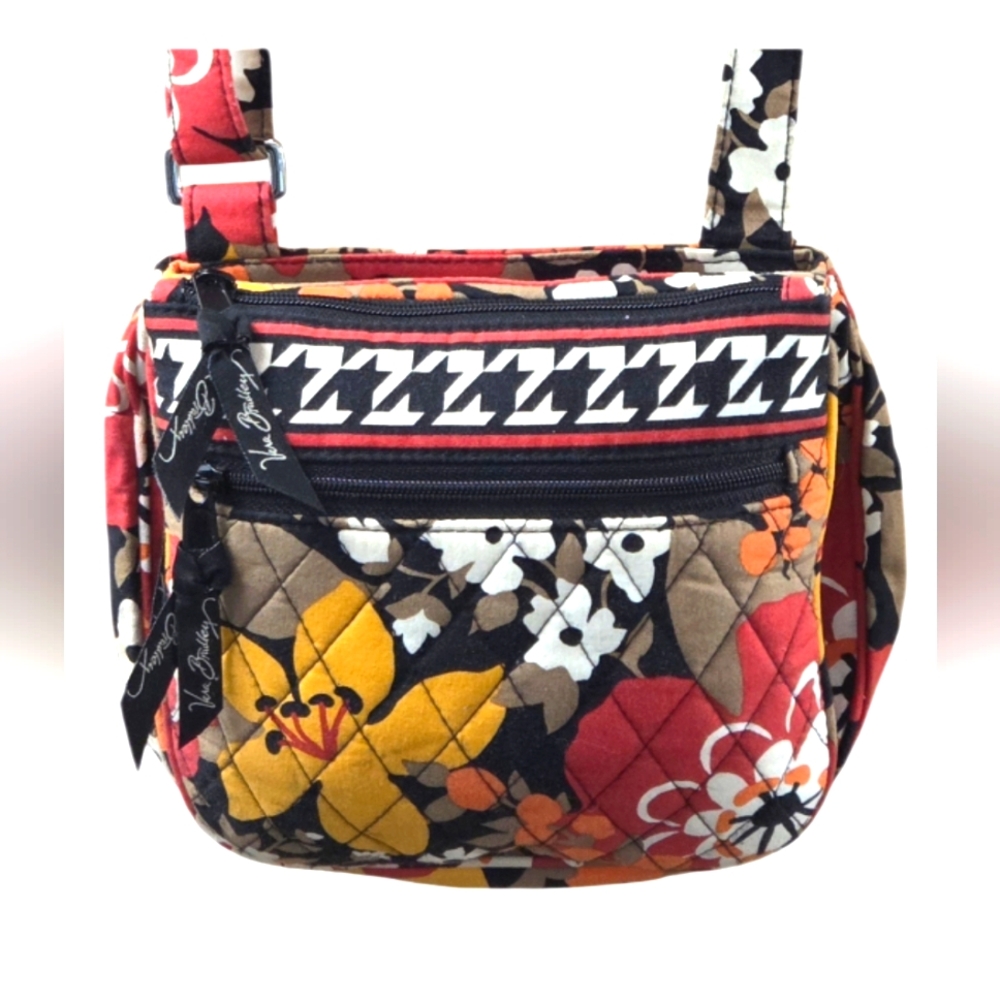 🚫NFS🚫 Gift for (A.G.M) V.Bradley Mustard Yellow, Black, Orange Crossbody Bag - Picture 2 of 10
